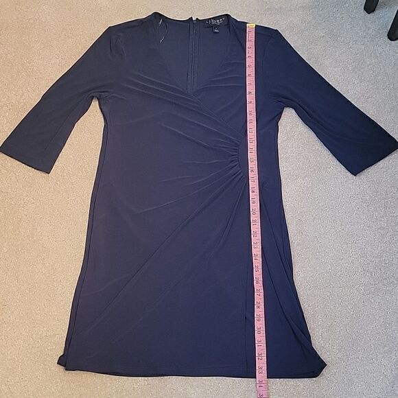 Laundry by Shelli Segal navy faux wrap dress - Picture 7 of 11